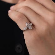 Mid Century GIA 1.15 carat marquise cut diamond platinum engagement ring