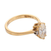 Vintage GIA 1.14 carat diamond 14k yellow gold engagement ring