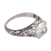 Art Deco GIA 1.59 carat diamond platinum engagement ring