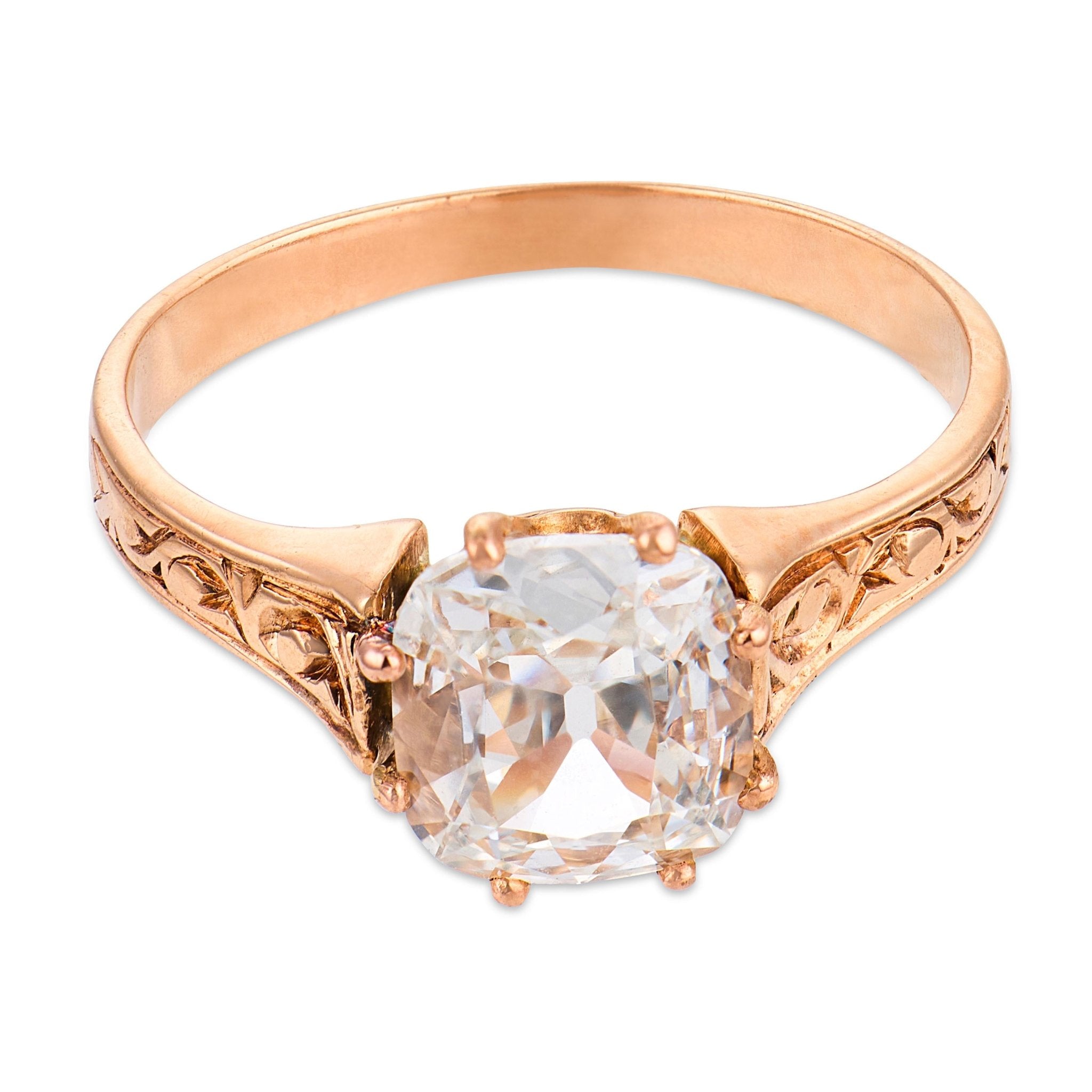 Vintage diamond 14k yellow gold engagement ring