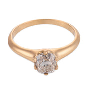 Victorian GIA 1.07 carat diamond 14k yellow gold solitaire engagement ring