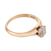 Victorian GIA 1.07 carat diamond 14k yellow gold solitaire engagement ring