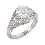 Art Deco GIA 1.21 carat diamond platinum engagement ring