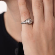 Art Deco GIA 1.21 carat diamond platinum engagement ring