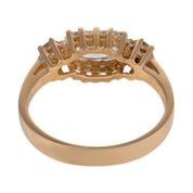 Vintage GIA 1.00 carat diamond 14k yellow gold East West ring