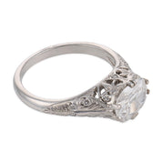 Art Deco GIA 1.10 carat diamond platinum engagement ring