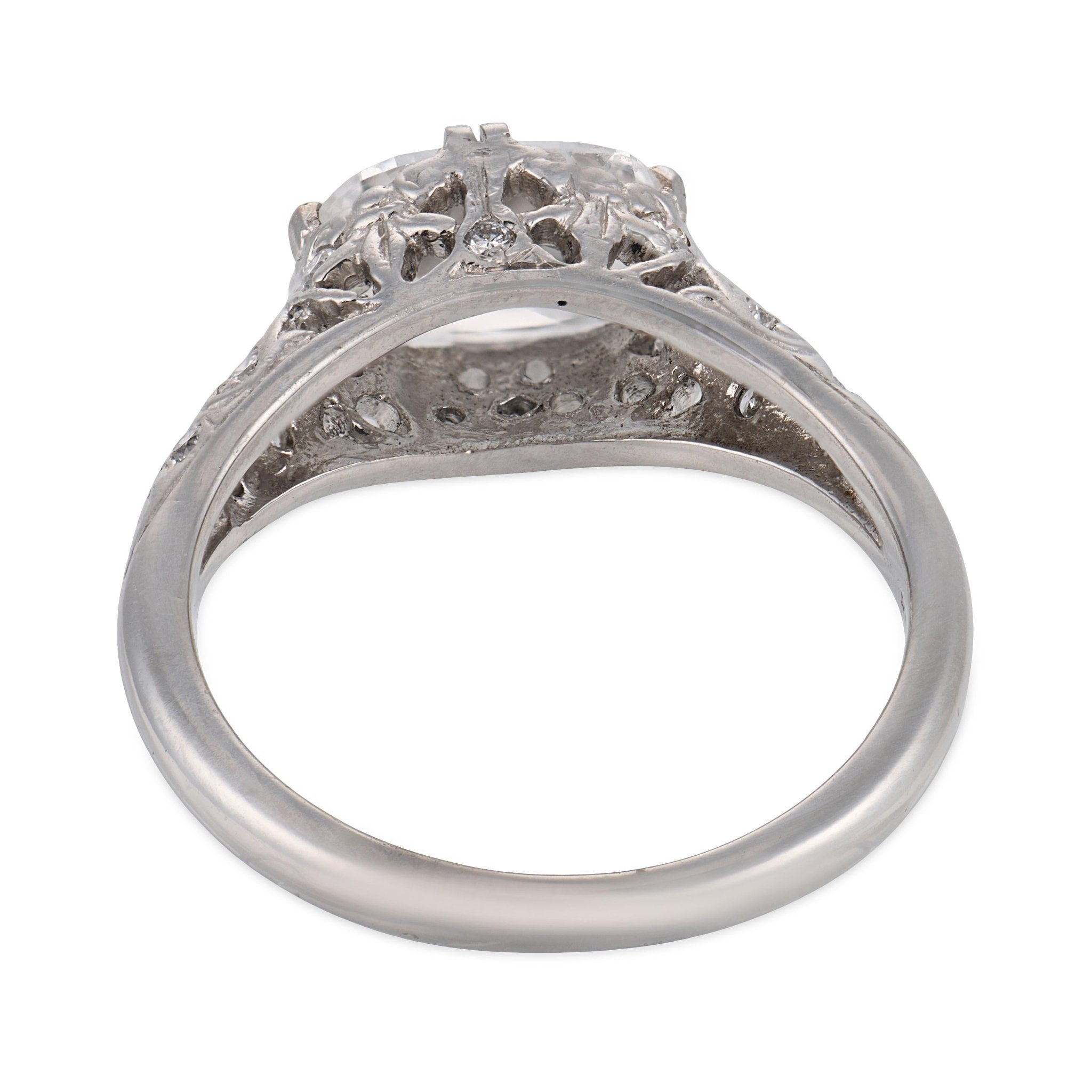 Art Deco GIA 1.10 carat diamond platinum engagement ring