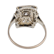 Art Deco diamond sapphire platinum ring