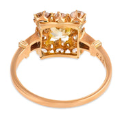 Victorian 1.80 carat diamond 18k yellow gold cluster ring
