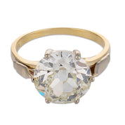 Victorian GIA 5.14 carat diamond 14k yellow gold engagement ring
