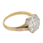 Victorian GIA 5.14 carat diamond 14k yellow gold engagement ring