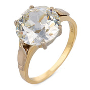 Victorian GIA 5.14 carat diamond 14k yellow gold engagement ring