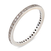 Vintage diamond 18k white gold eternity band