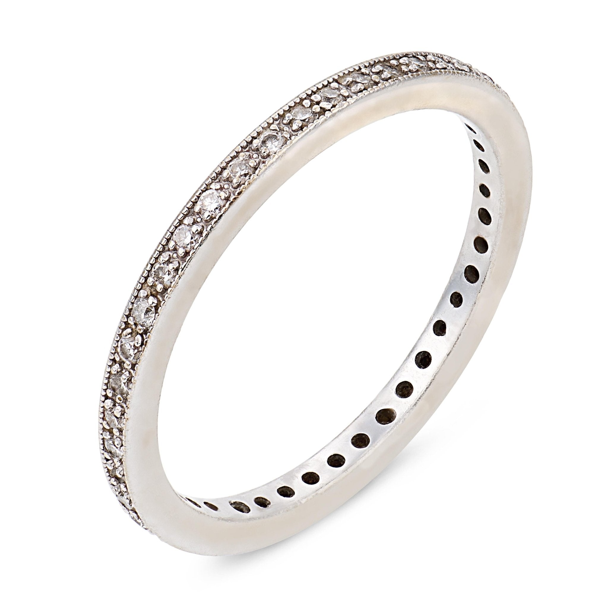 Vintage diamond 18k white gold eternity band