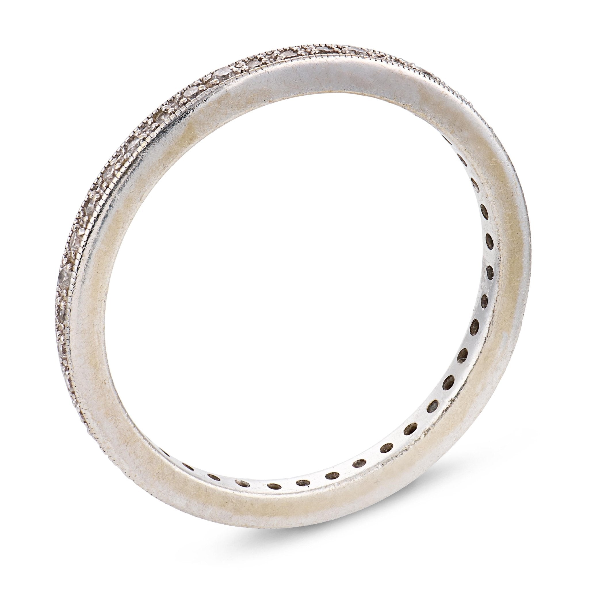 Vintage diamond 18k white gold eternity band