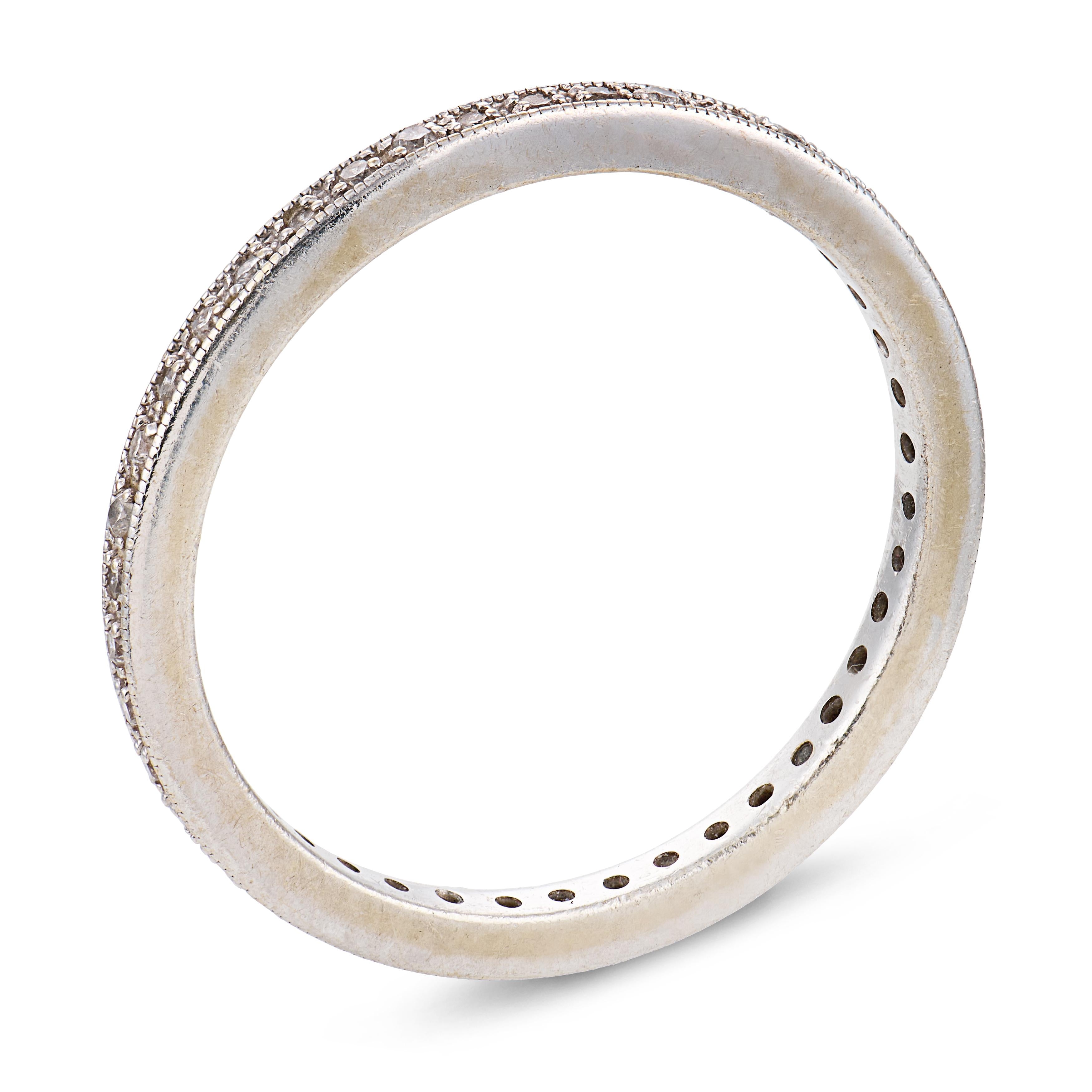 Vintage diamond 18k white gold eternity band