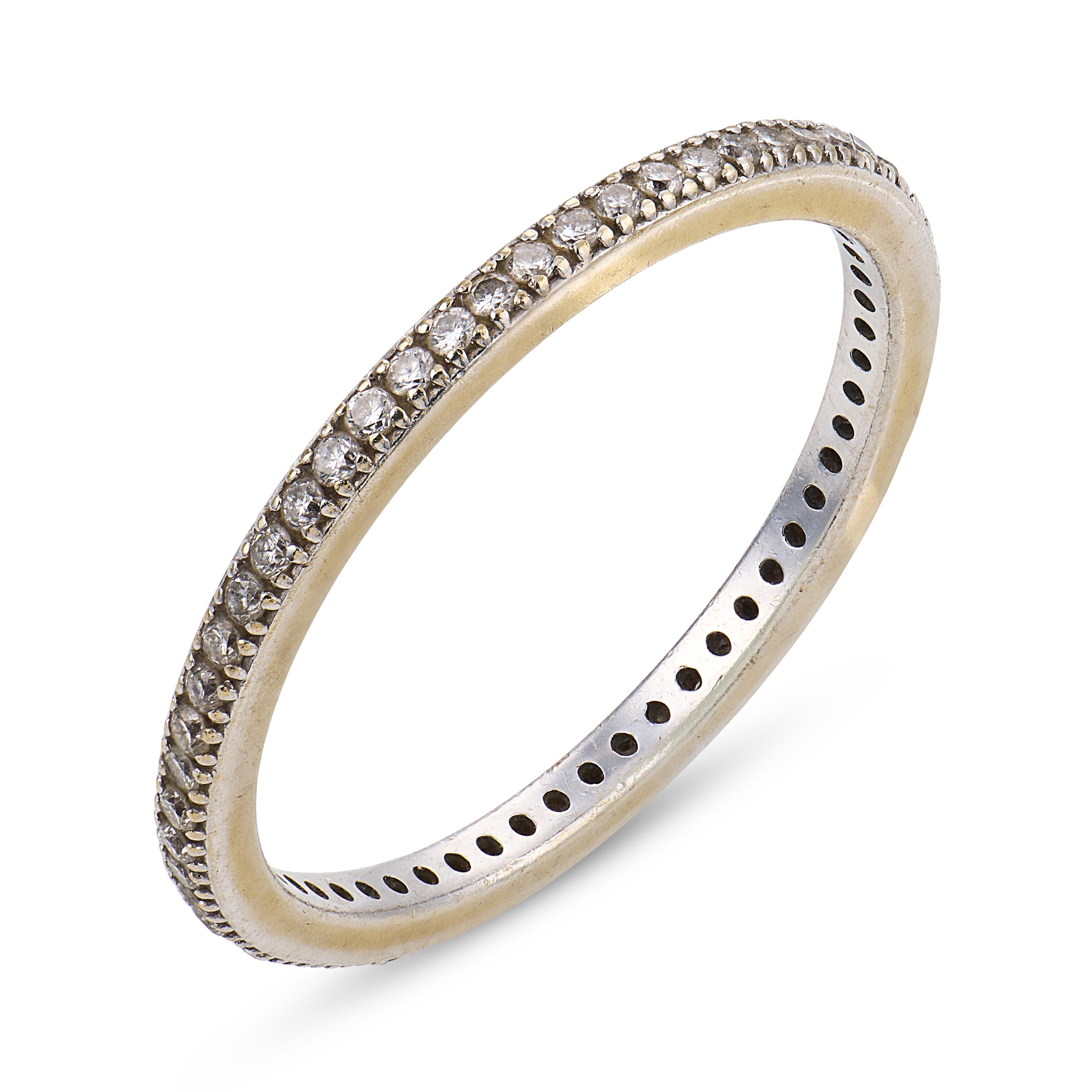 Vintage diamond 18k white gold eternity wedding band