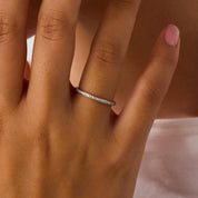Vintage diamond 18k white gold eternity wedding band