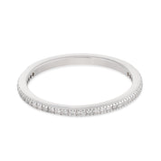 Contemporary diamond 18k white gold half eternity band