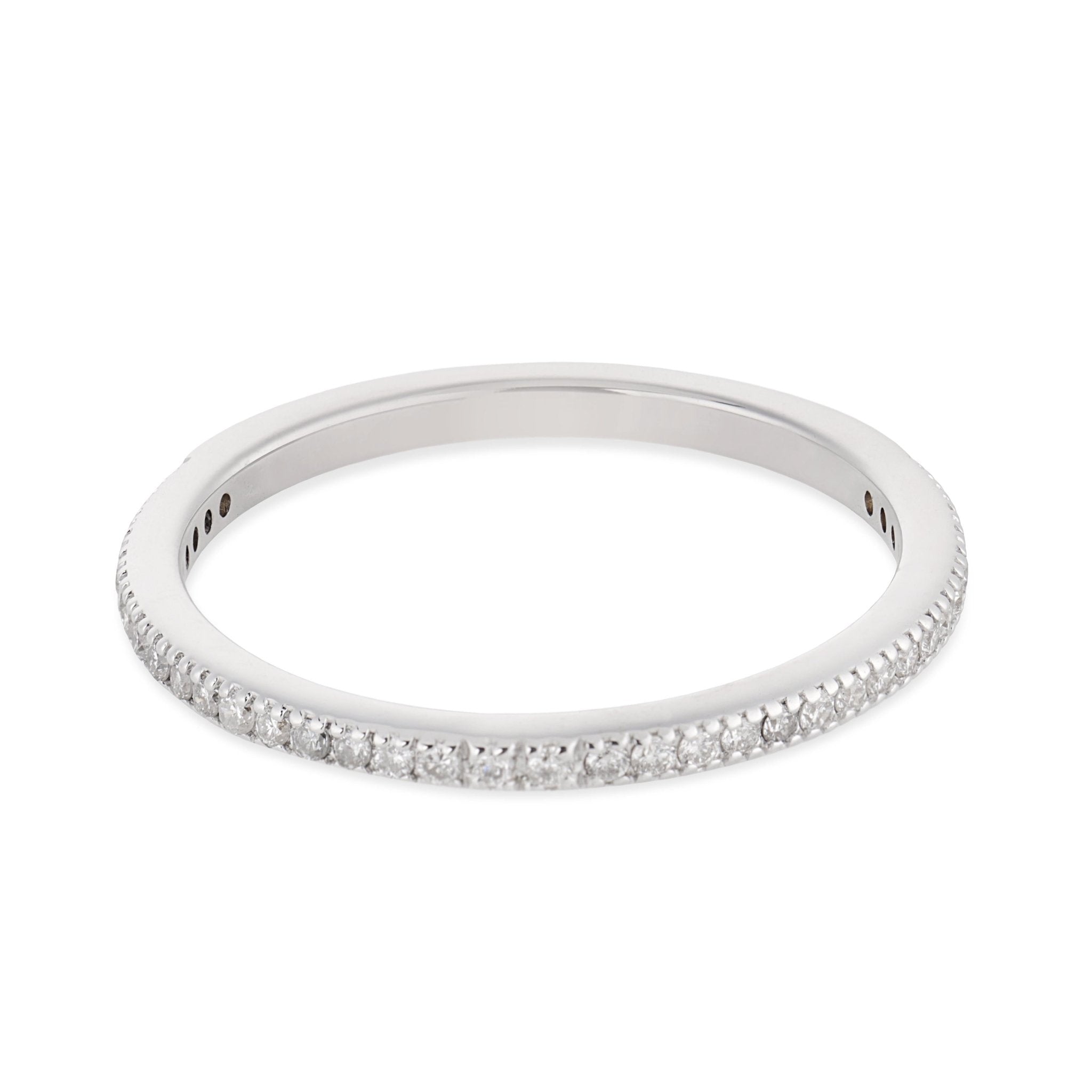 Contemporary diamond 18k white gold half eternity band