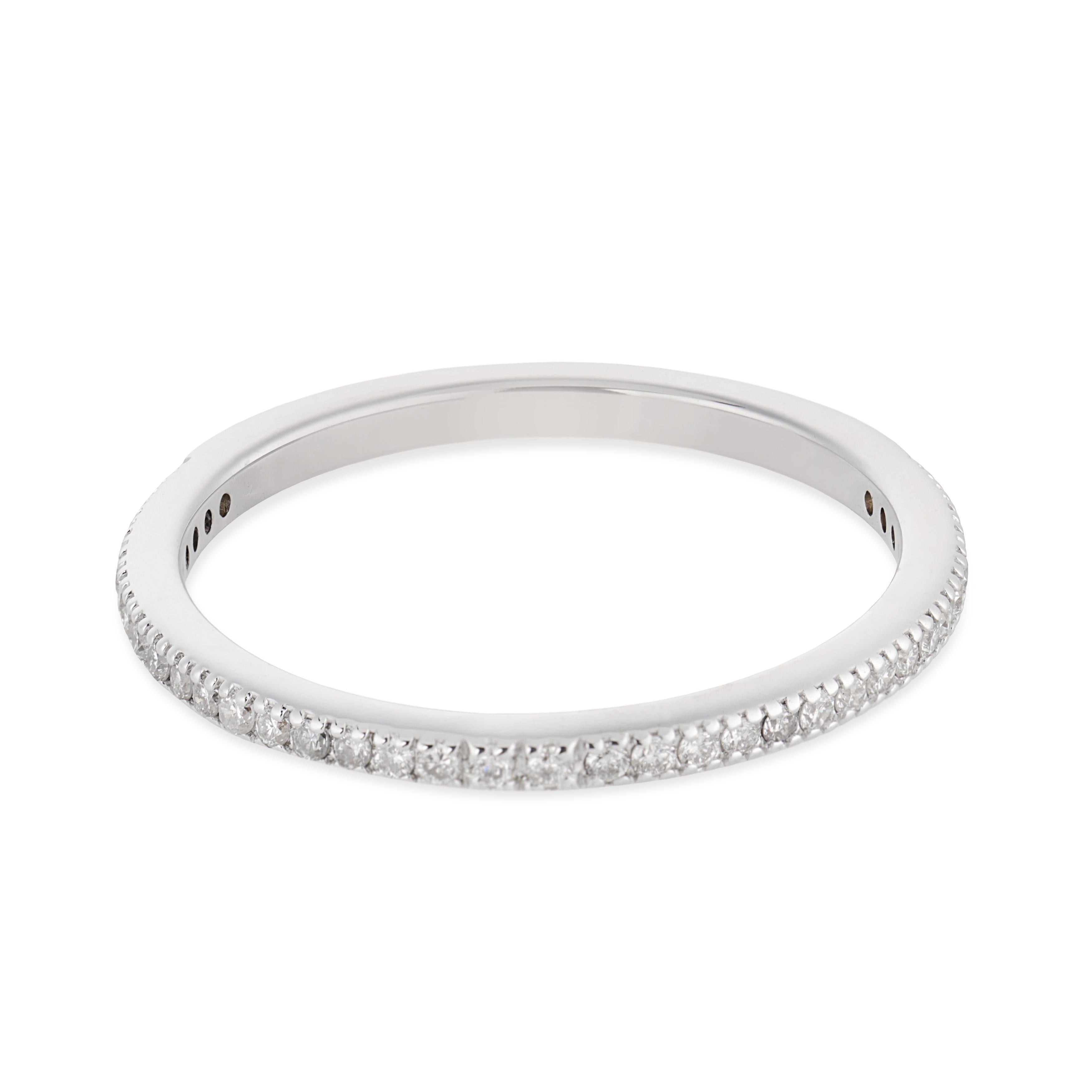 Contemporary diamond 18k white gold half eternity band