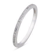 Contemporary diamond 18k white gold half eternity band