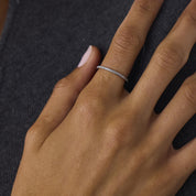 Contemporary diamond 18k white gold half eternity band