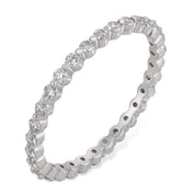 Contemporary diamond 18k white gold eternity band