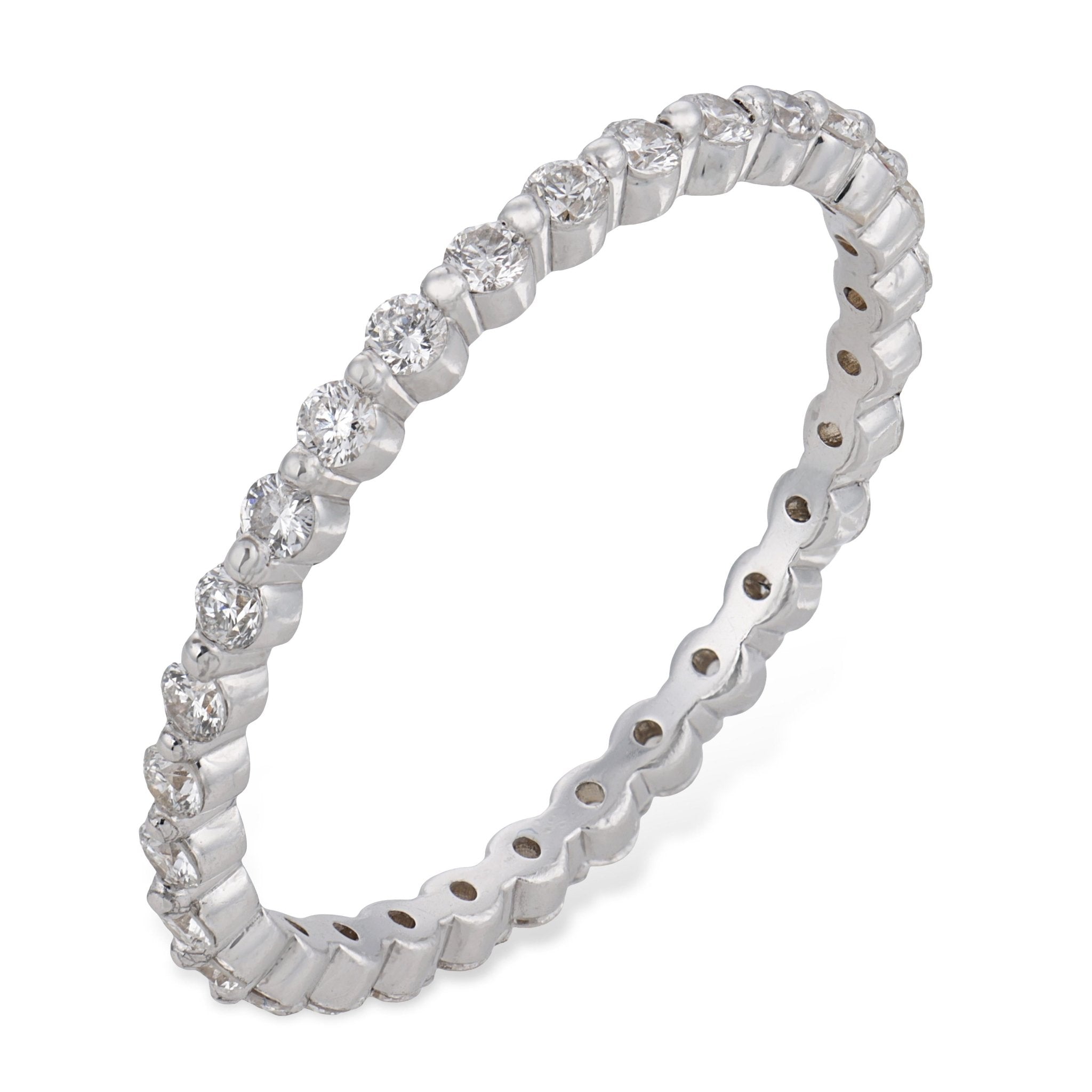 Contemporary diamond 18k white gold eternity band