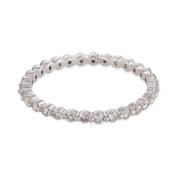 Contemporary diamond 18k white gold eternity band