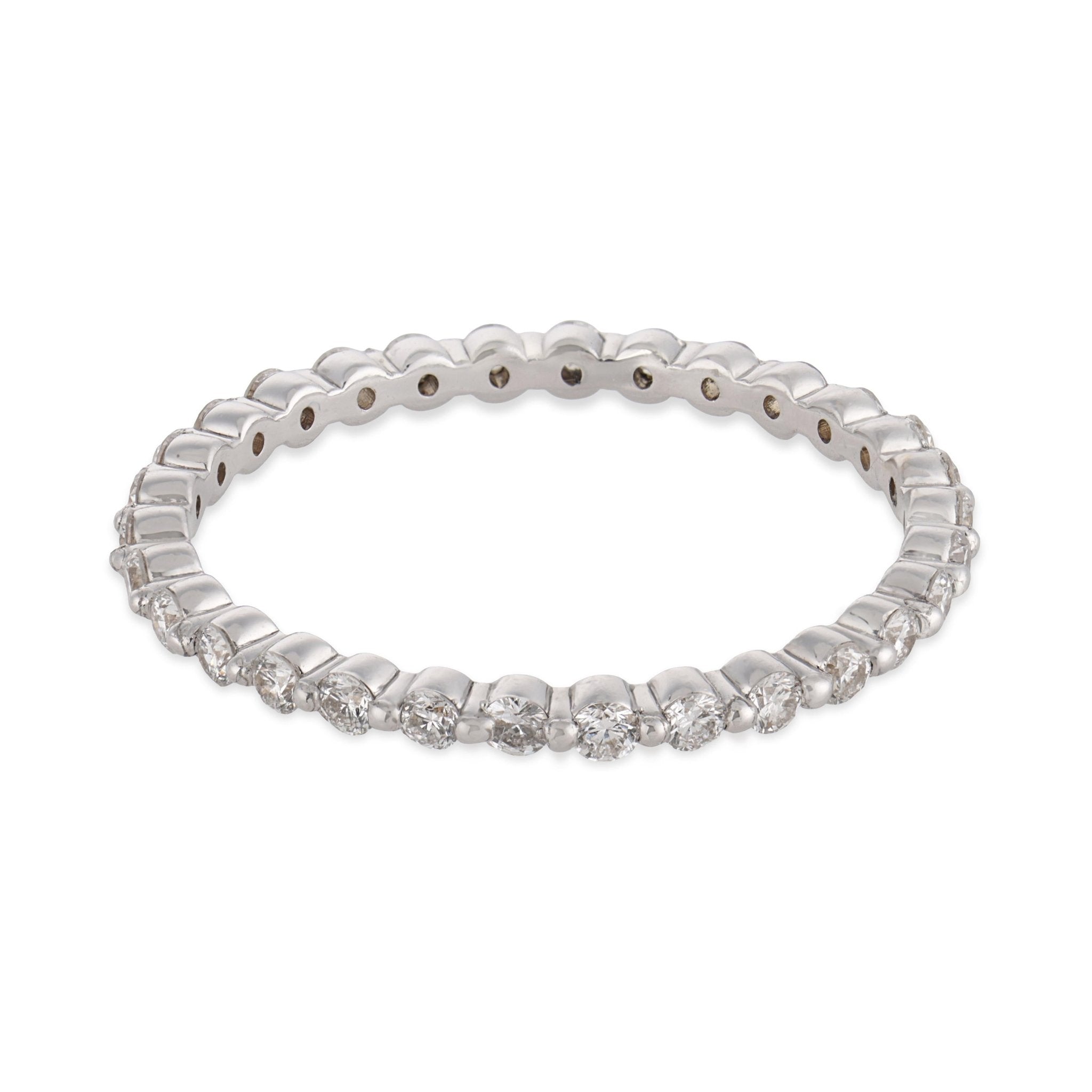 Contemporary diamond 18k white gold eternity band