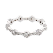 Contemporary diamond 18k white gold eternity band