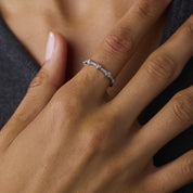 Contemporary diamond 18k white gold eternity band