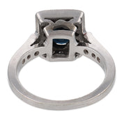 Vintage sapphire diamond 18k white gold ring