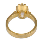 GIA 3.04 carat old mine cut diamond 18k yellow gold engagement ring