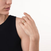 GIA 3.04 carat old mine cut diamond 18k yellow gold engagement ring
