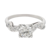 Art Deco GIA 1.17 carat diamond platinum engagement ring
