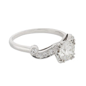 Art Deco GIA 1.17 carat diamond platinum engagement ring