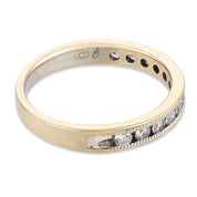 Vintage diamond 14k white gold half eternity wedding band