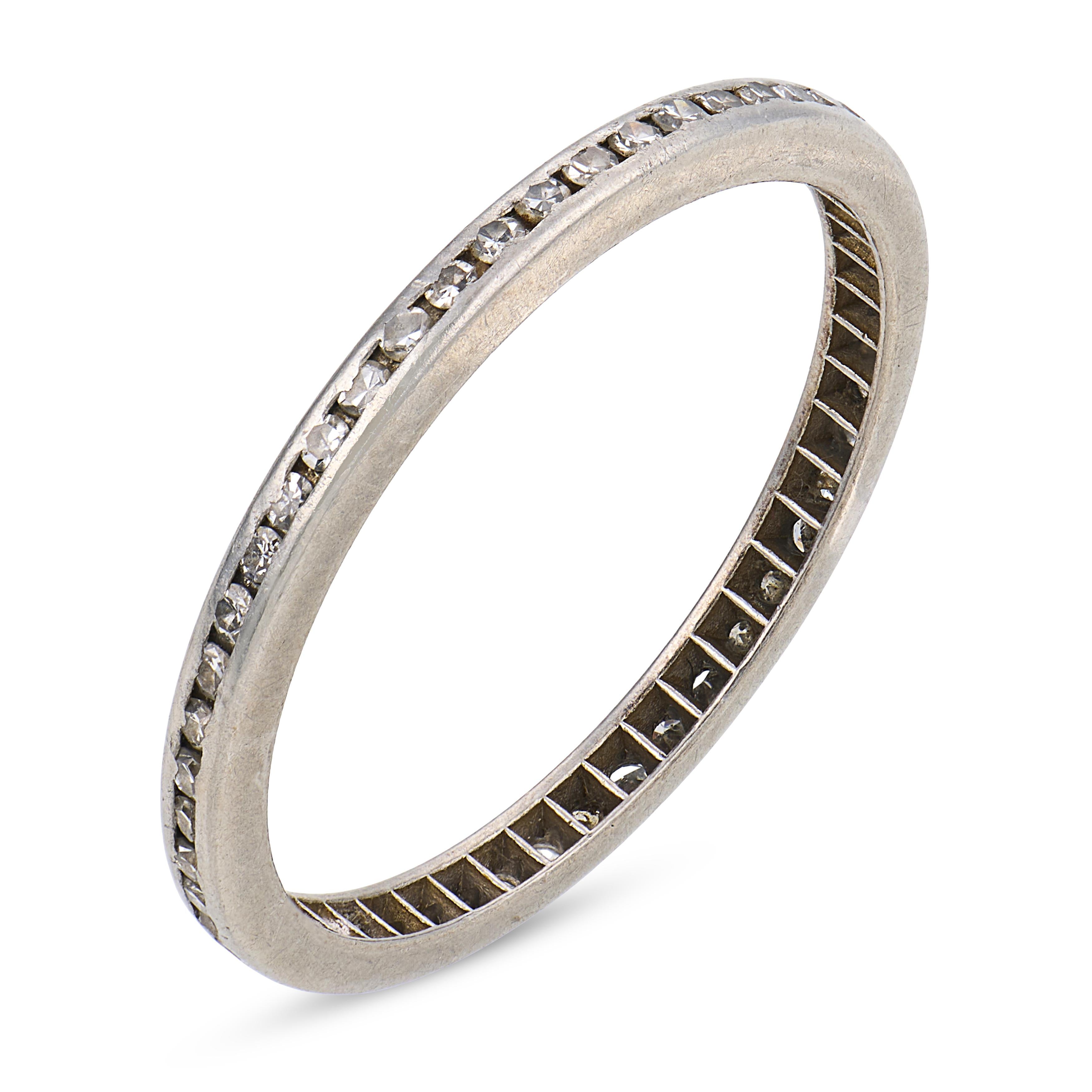 Mid Century diamond platinum eternity wedding band