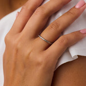 Mid Century diamond platinum eternity wedding band