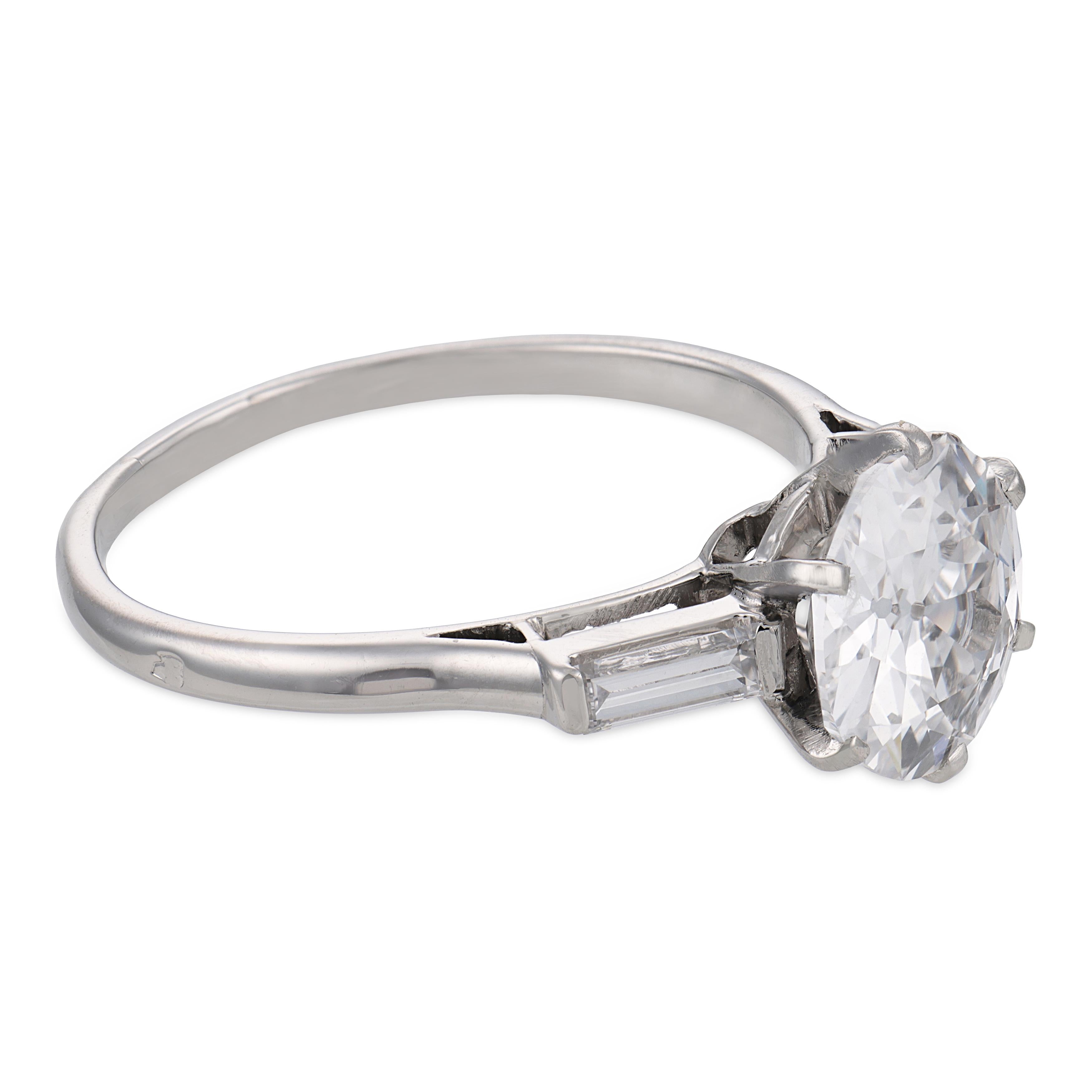 Mellerio GIA 1.59 carat D flawless diamond platinum engagement ring