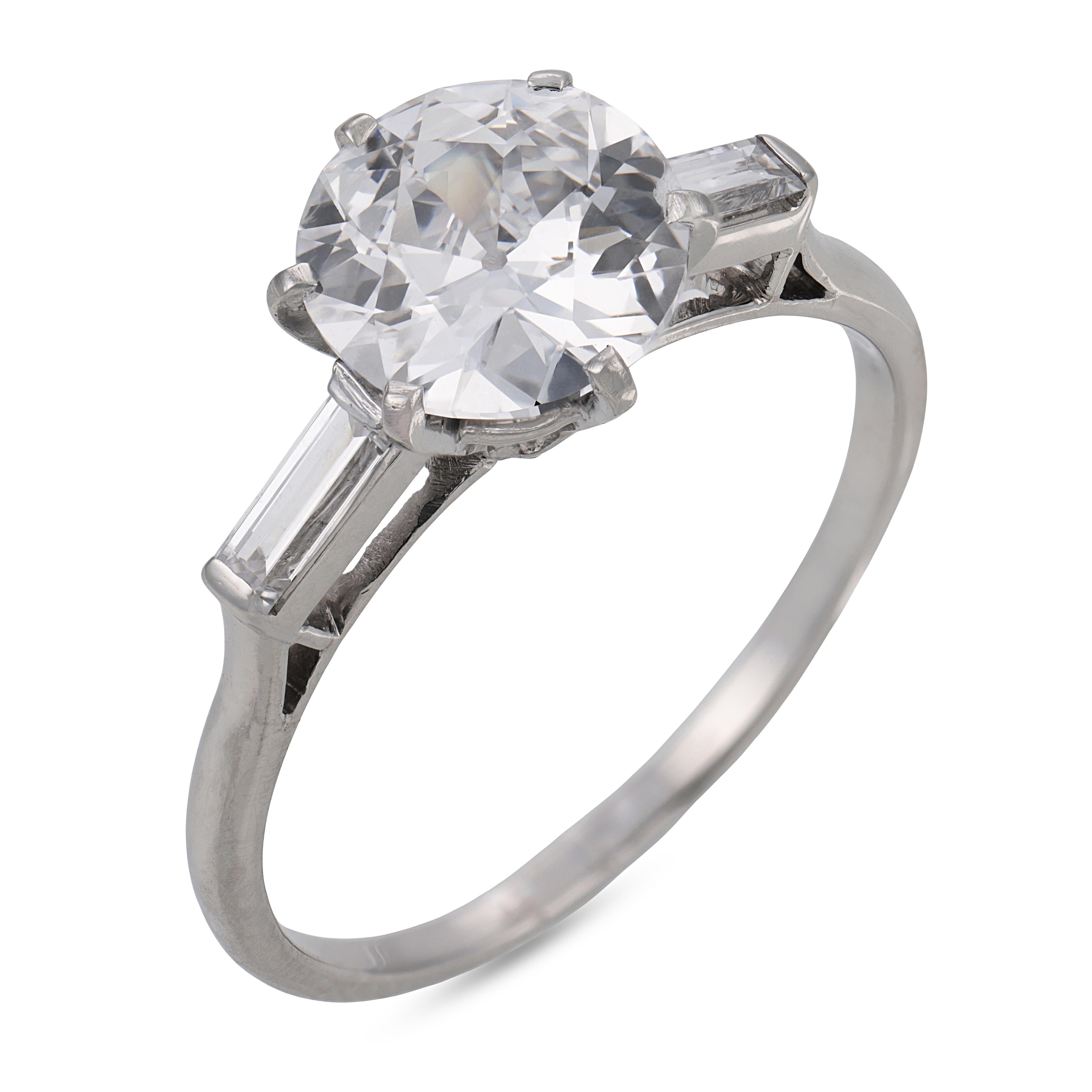 Mellerio GIA 1.59 carat D flawless diamond platinum engagement ring