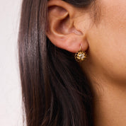 Victorian old mine cut diamond 18k yellow gold earrings