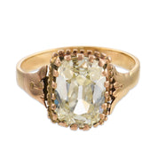 Victorian GIA 1.63 carat old mine diamond 10k yellow gold engagement ring