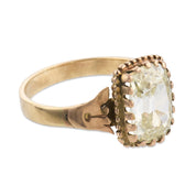 Victorian GIA 1.63 carat old mine diamond 10k yellow gold engagement ring