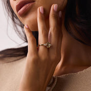 GIA 4.51 carat old mine cut diamond 18k yellow gold ring