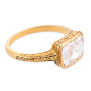 Victorian GIA 2.02 carat DVS1 old mine cut diamond 14k yellow gold ring