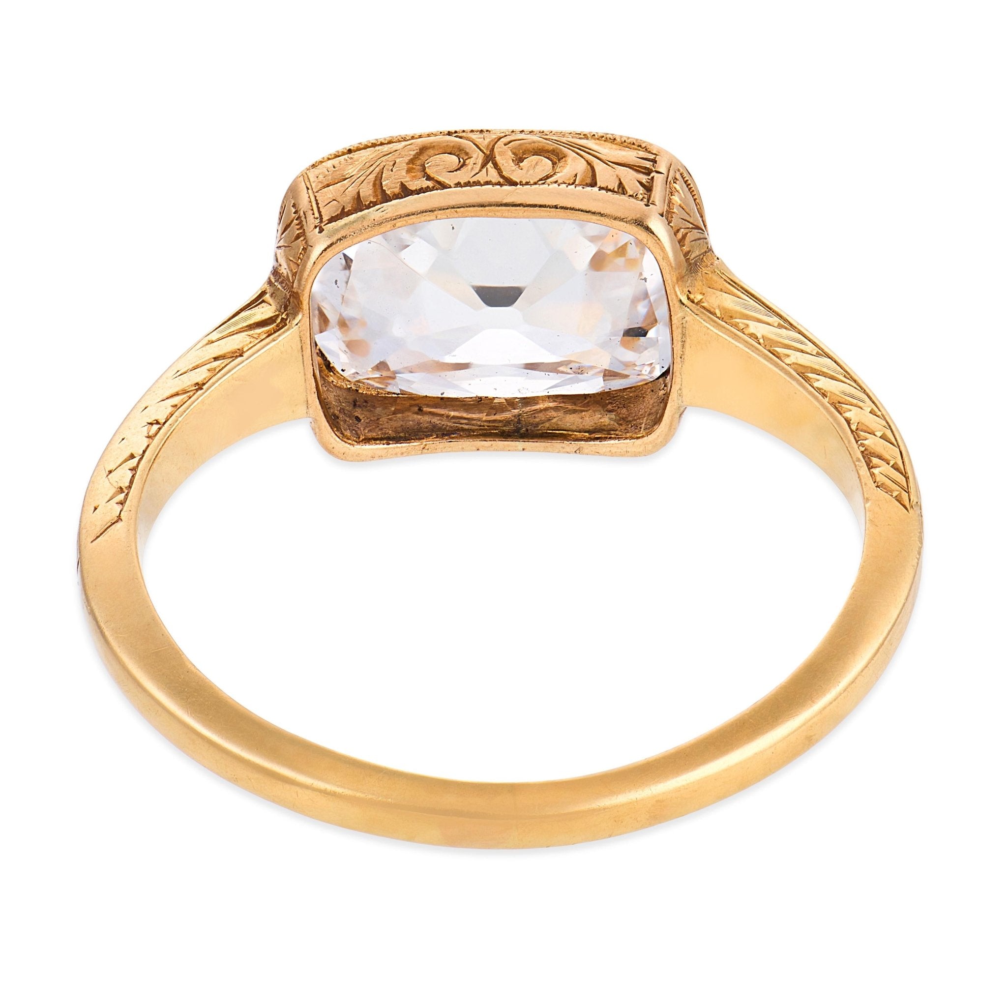 Victorian GIA 2.02 carat DVS1 old mine cut diamond 14k yellow gold ring