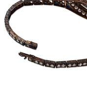 Edwardian 5.20 carat diamond sapphire gold and silver bracelet